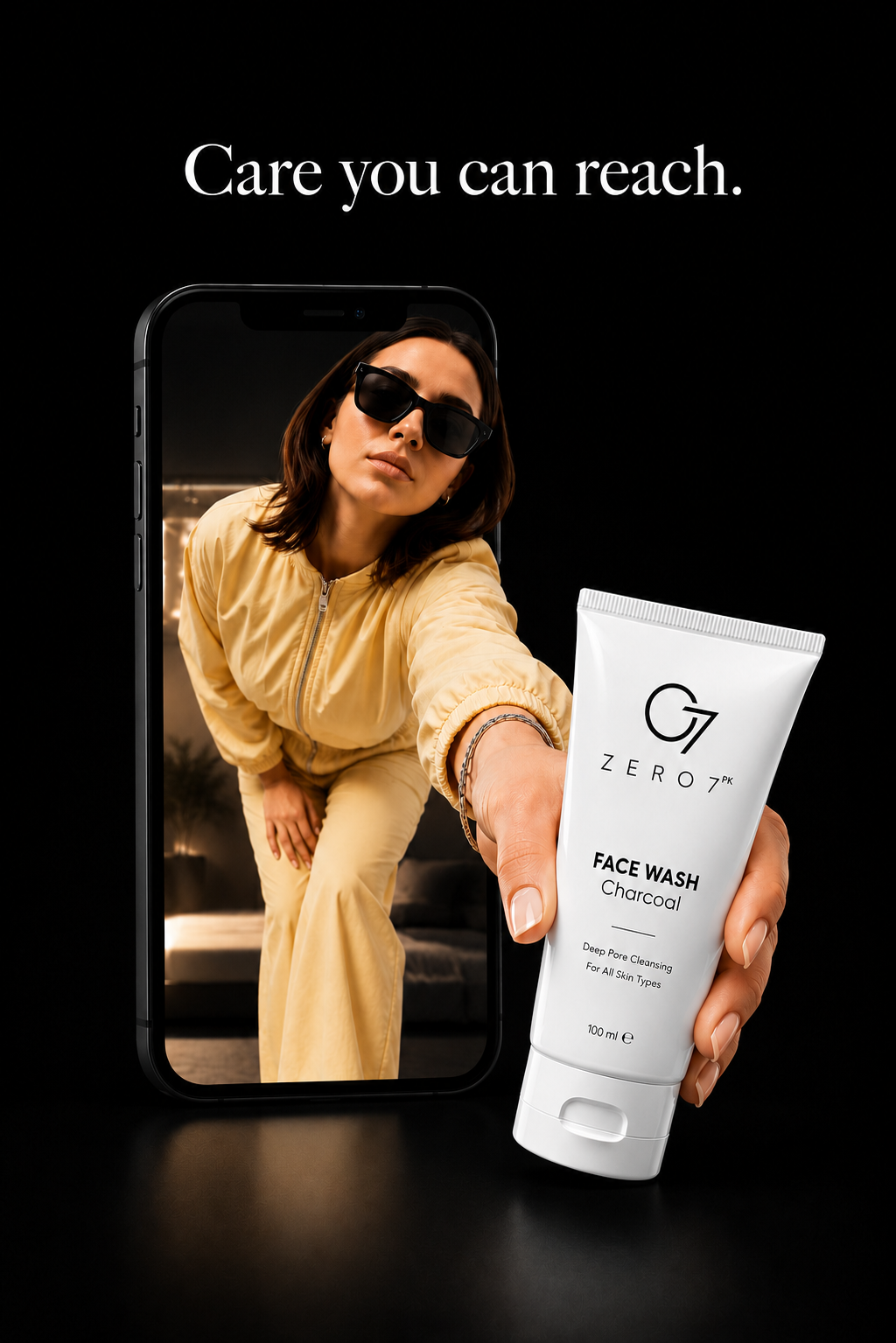 ZERO7 Complete Skincare Set – Charcoal Face Wash, Tea Tree & Walnut Face Scrub & ClearShield Glow Cream