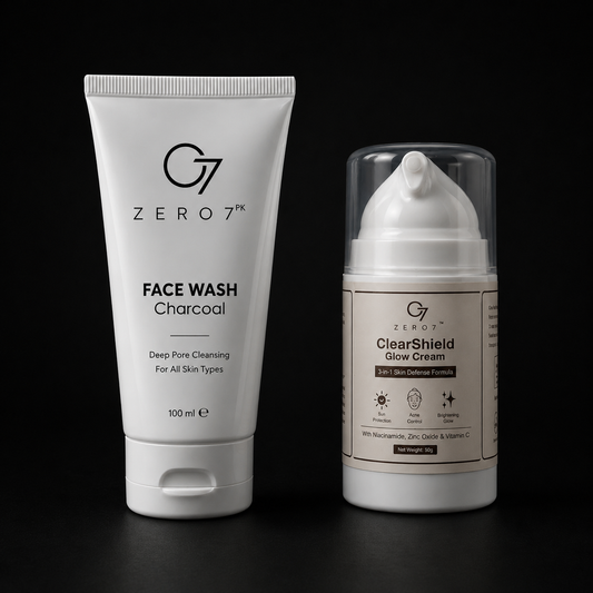 ZERO7 ClearShield Glow Cream & Charcoal Face Wash Set